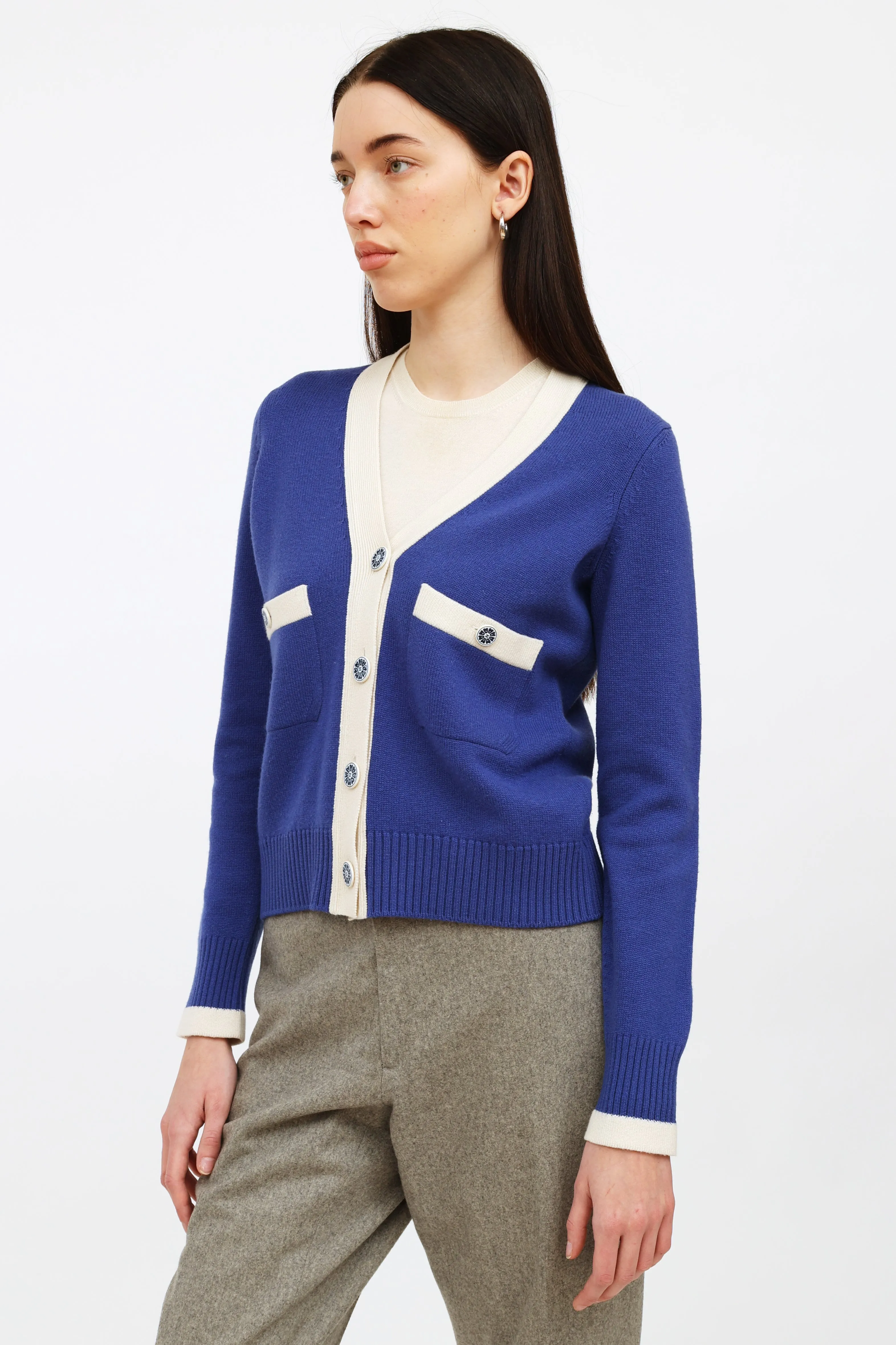 2016 Blue Paris-Seoul Cashmere Cardigan