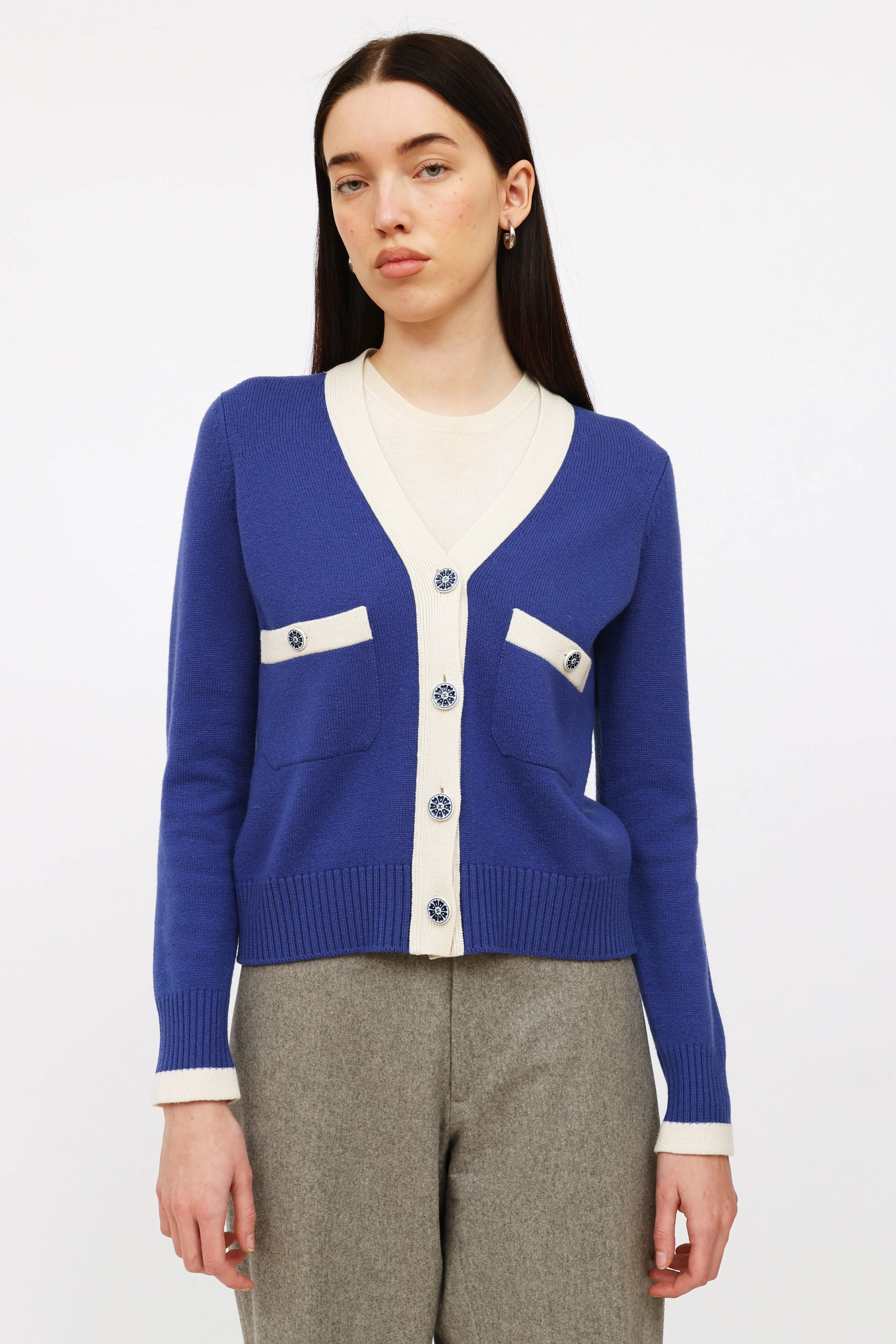 2016 Blue Paris-Seoul Cashmere Cardigan