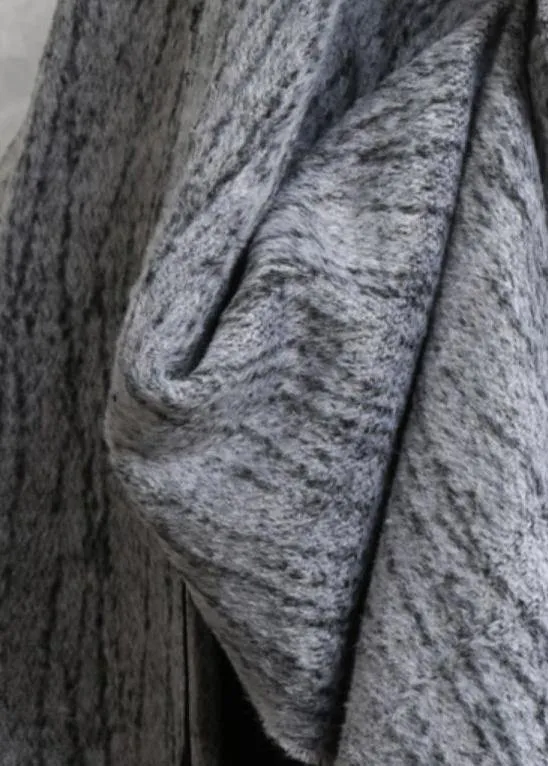 2019 oversized long coat women gray asymmetric pockets Woolen Coats Women