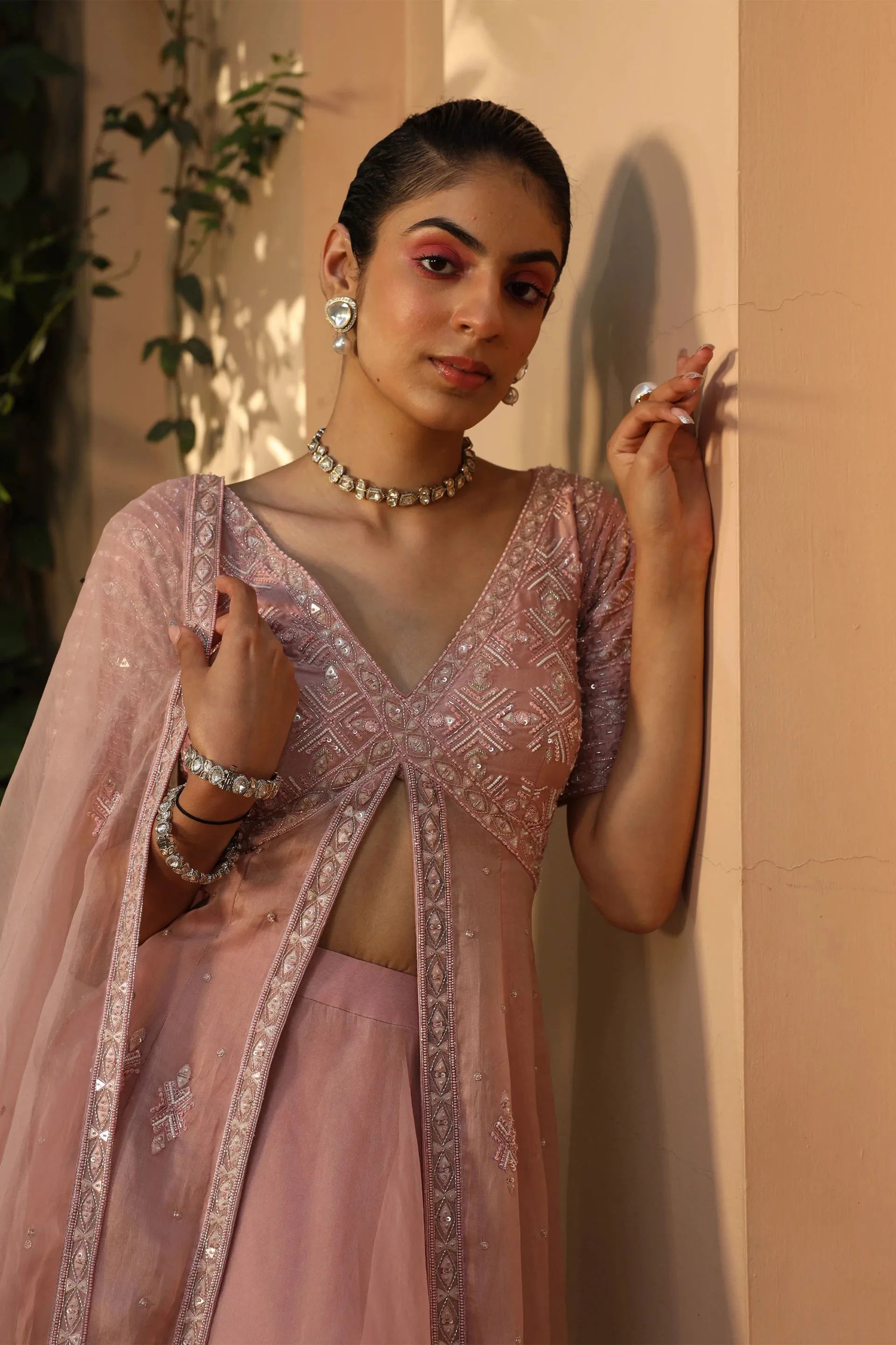 Anarkali Front Open with Lehenga