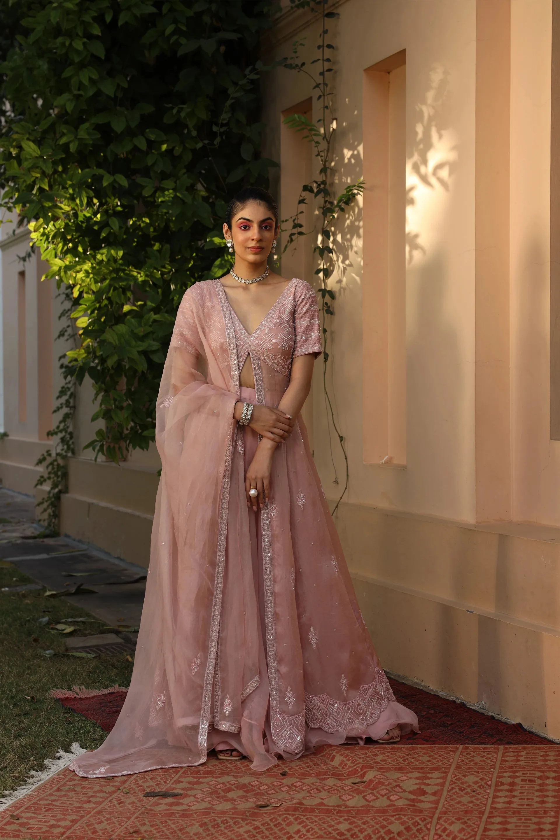 Anarkali Front Open with Lehenga
