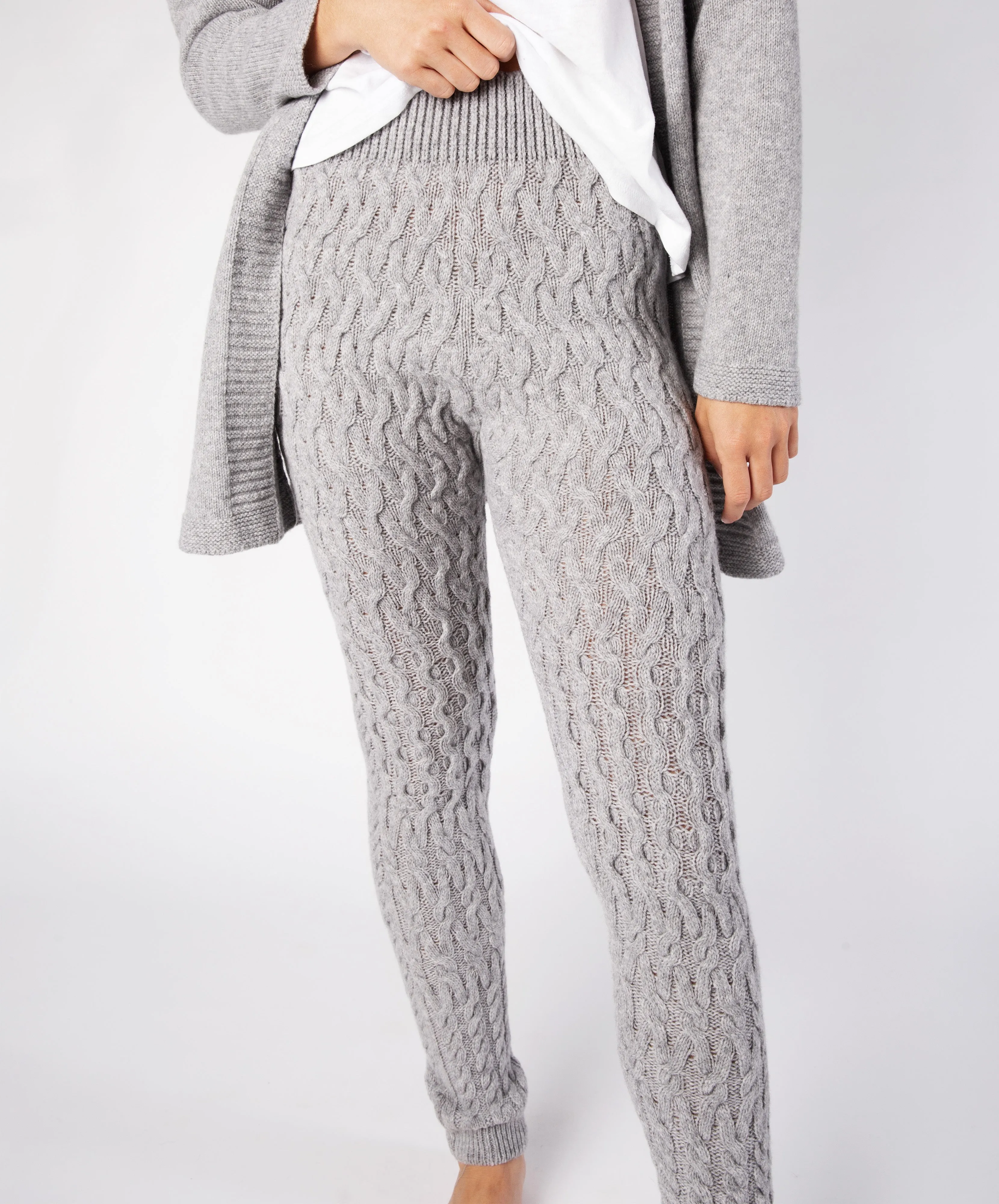 Aran Leggings Soft Grey