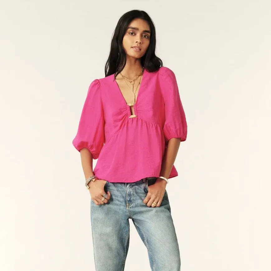 Ba&sh LOCKY short-sleeved top In Fuchsia