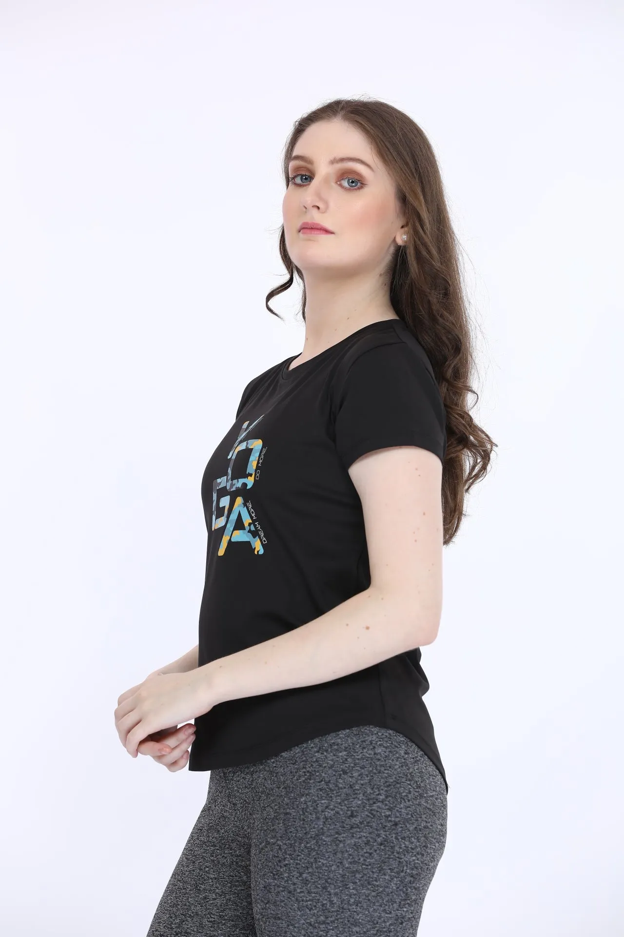 Black Stretch Fit Half Sleeve T-Shirt