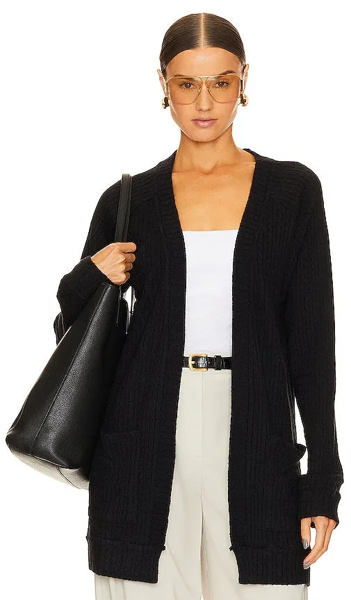 Bobi Pocket Cardigan in Black