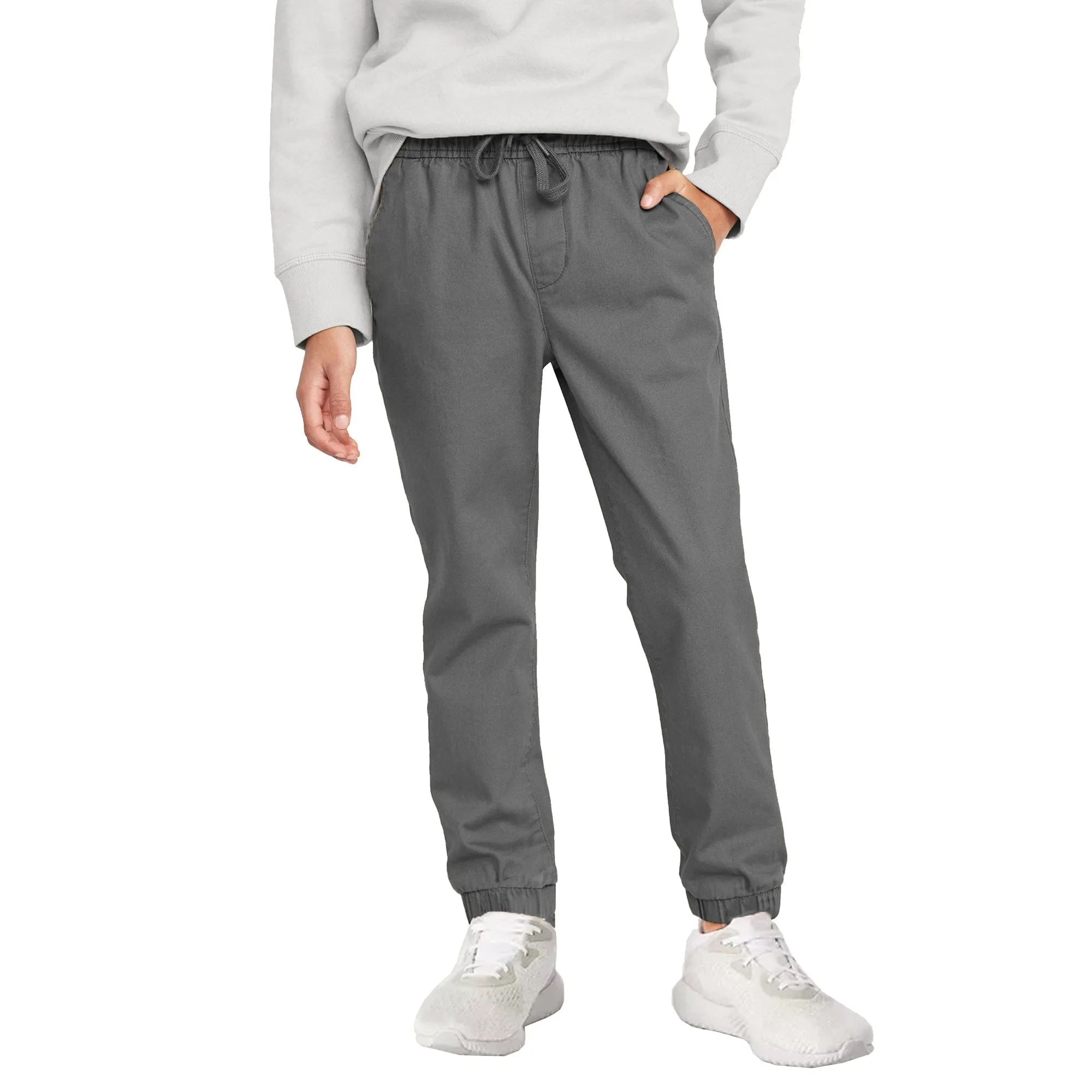 Boy's Slim Fitting Cotton Stretch Classic Twill Joggers