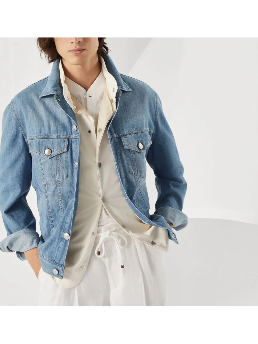 Brunello Cucinelli Coats Clear Blue