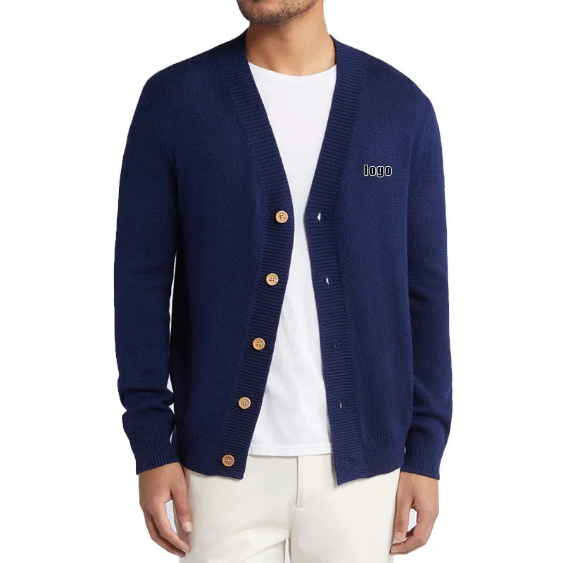 Custom Cashmere Cardigan with Logo - OEM/ODM Solid Color Sweater Manufacturer