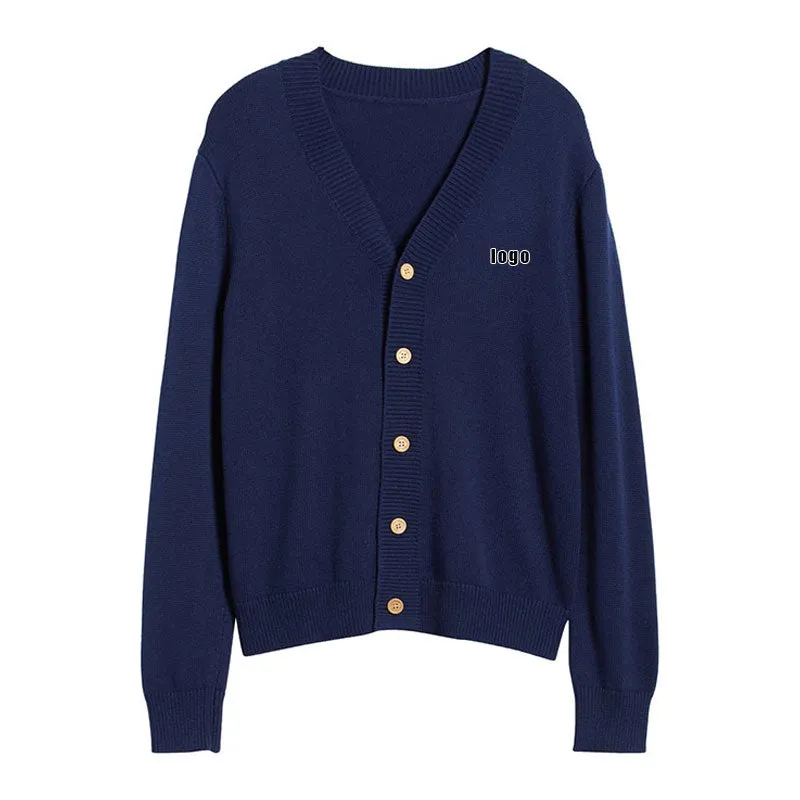 Custom Cashmere Cardigan with Logo - OEM/ODM Solid Color Sweater Manufacturer