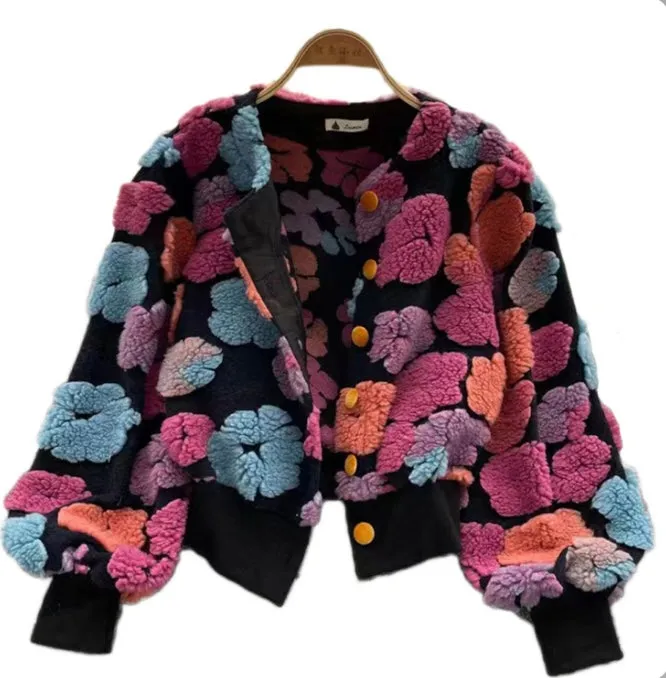 Flower Single-breasted Long Sleeve Coats