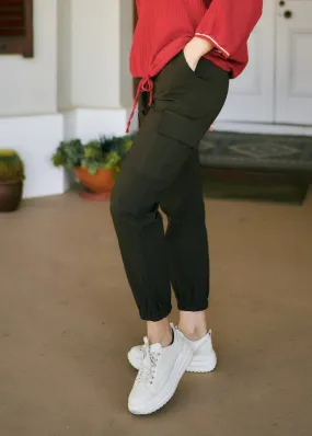Italian Cargo Joggers in Chocolate