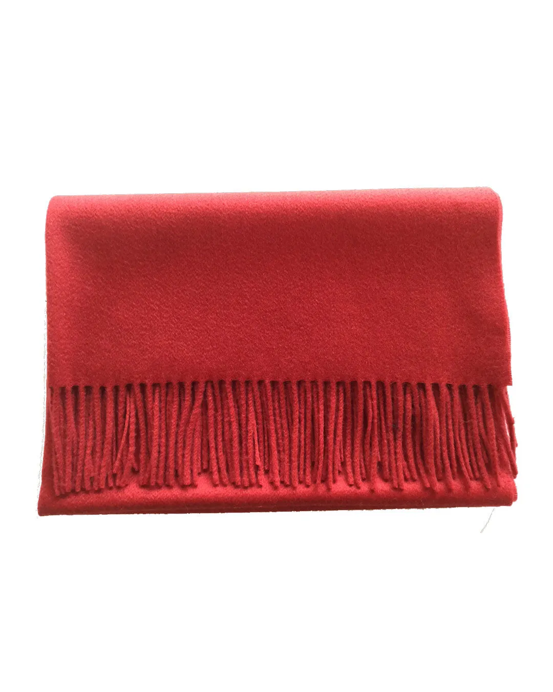Joshua Ellis - Classic Plain Ripple Cashmere Stole Red