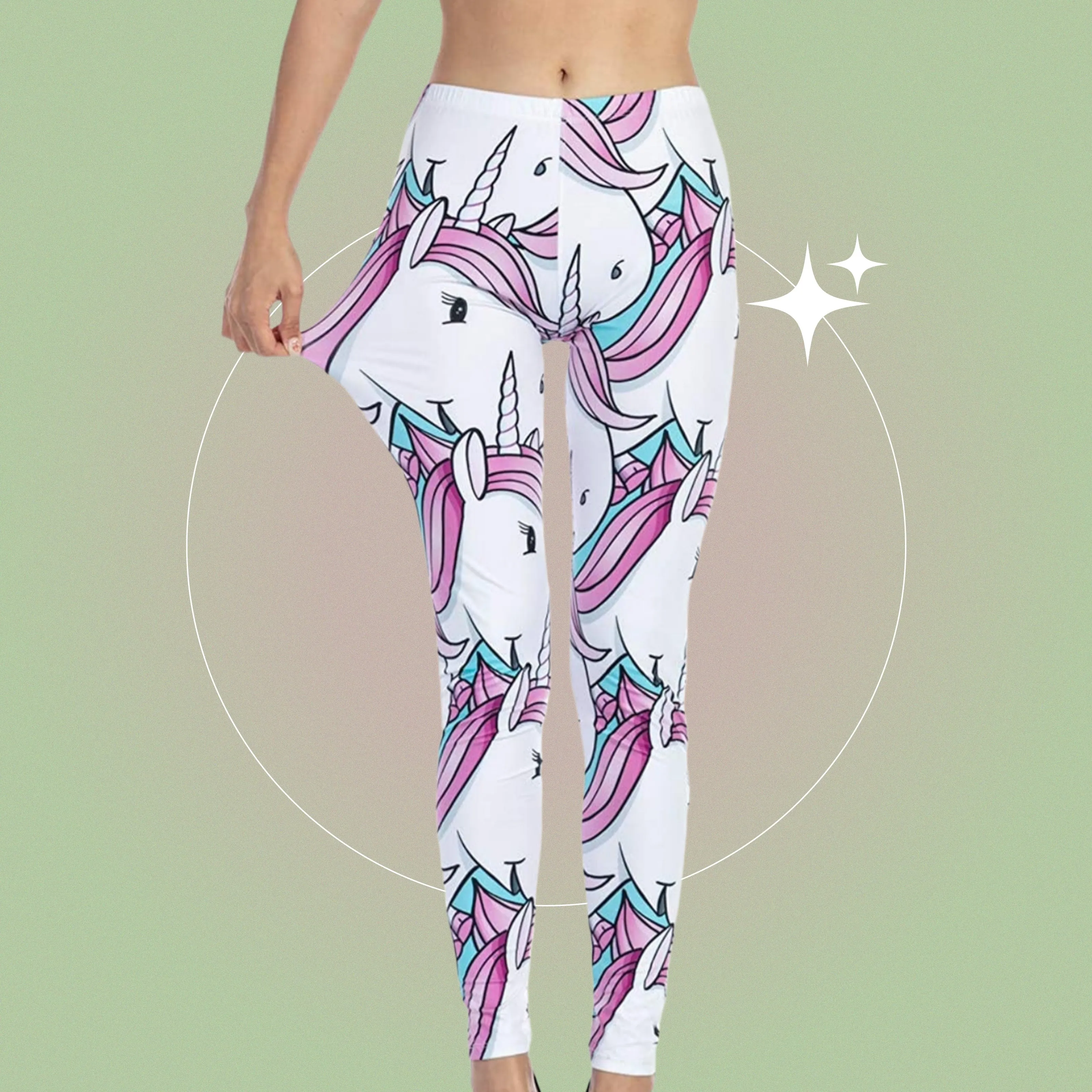 Kawaii Unicorn Face Leggings