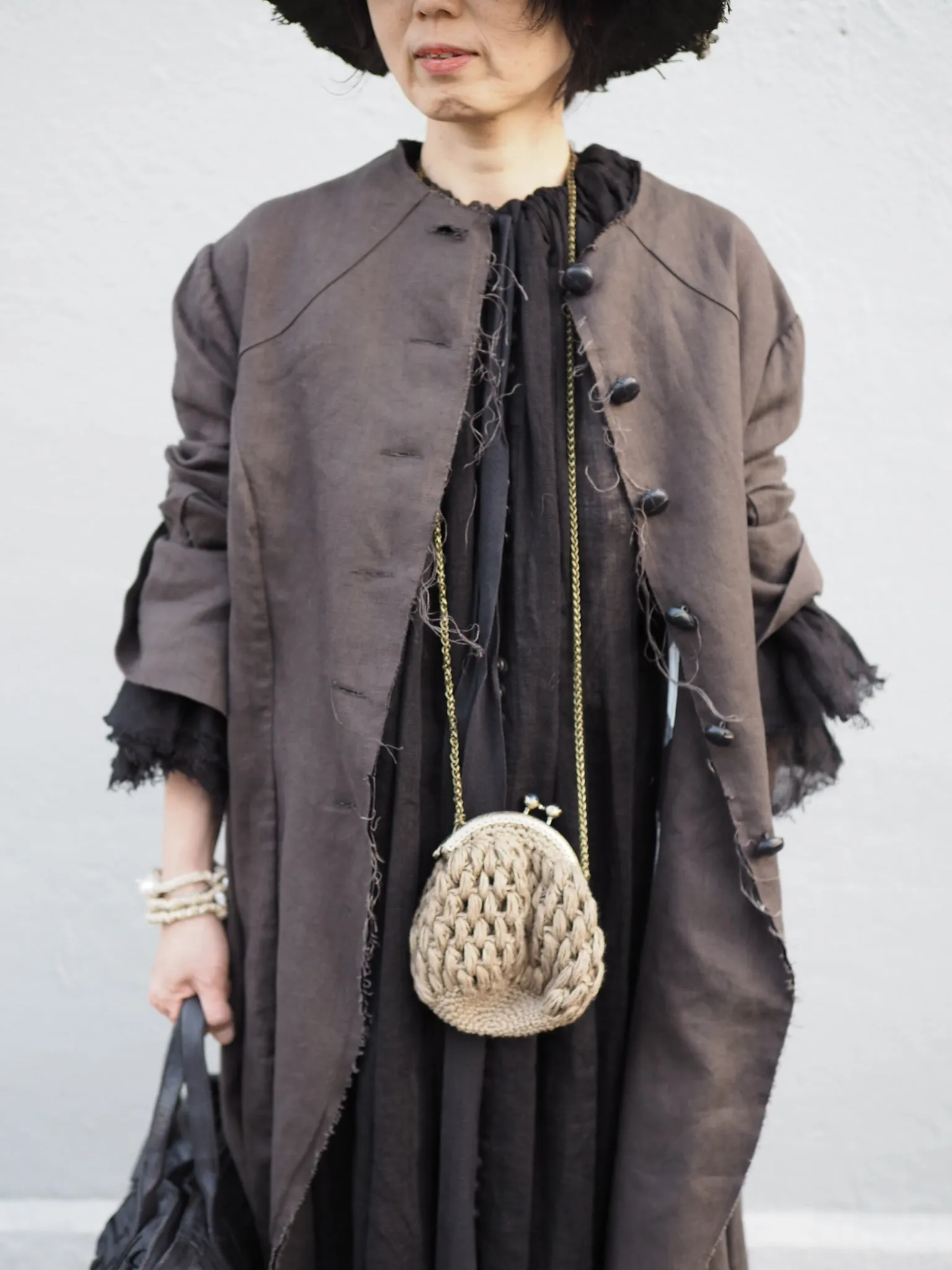 Maxi riding coat (Linen) - Truffle