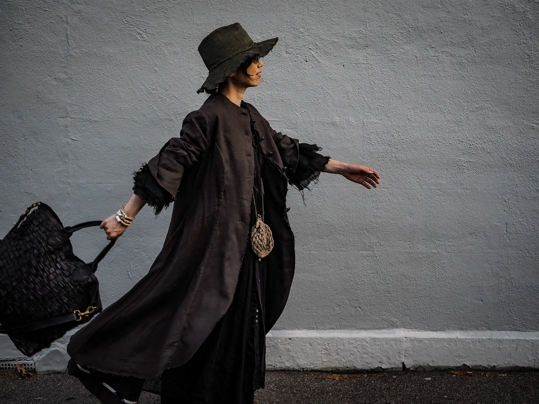 Maxi riding coat (Linen) - Truffle