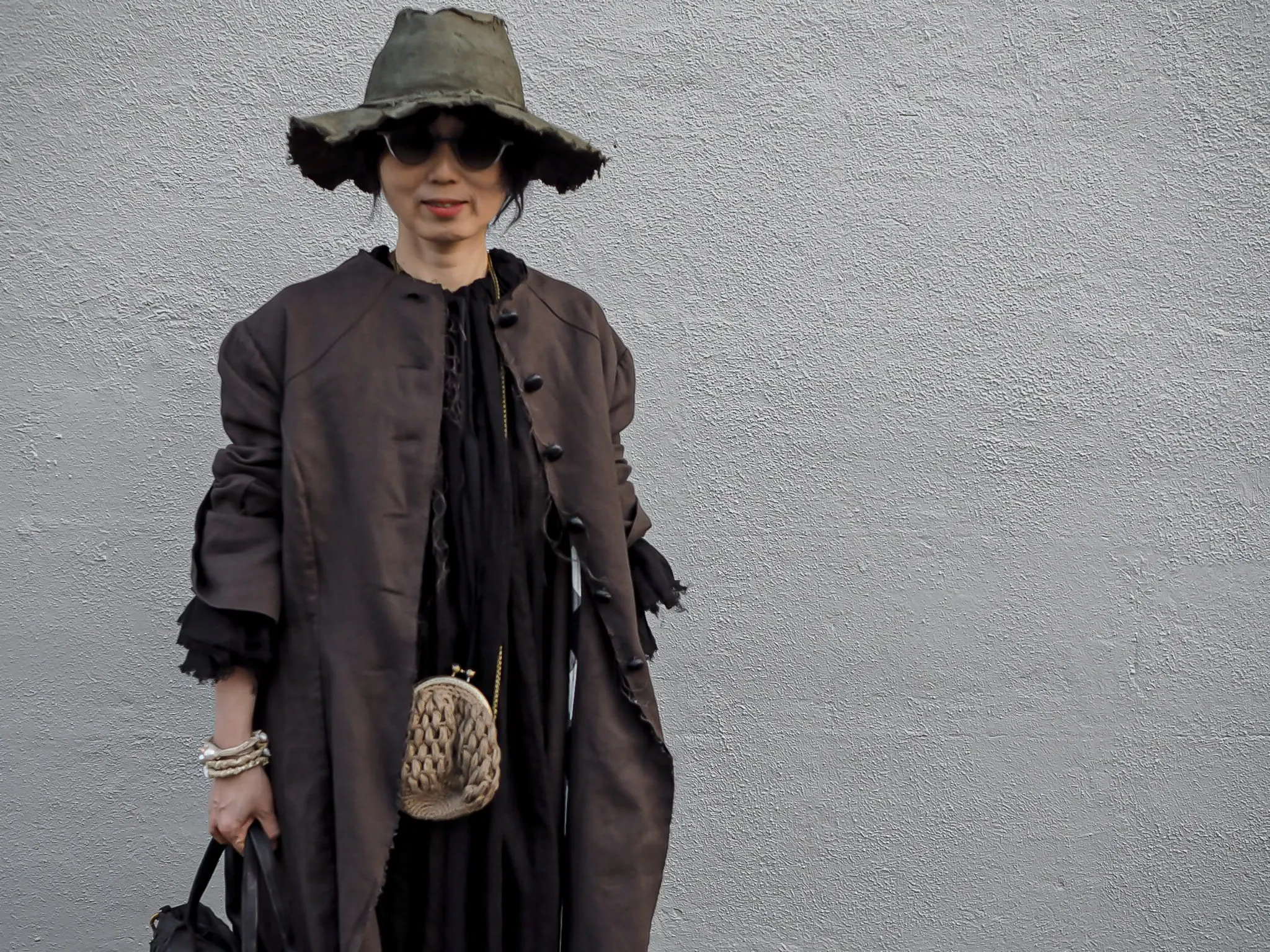 Maxi riding coat (Linen) - Truffle