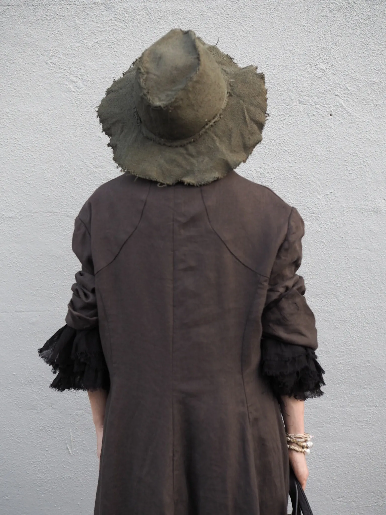 Maxi riding coat (Linen) - Truffle