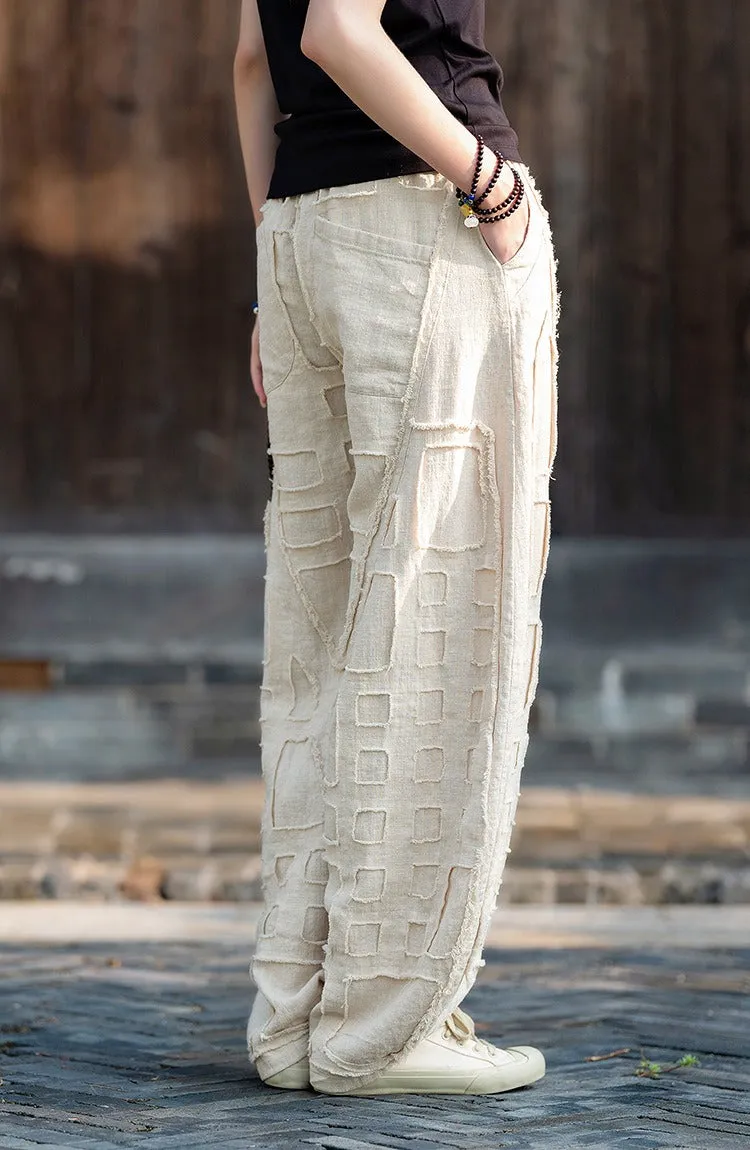 Meditation Elastic Waist Large Loose Trousers linen bloomers women's