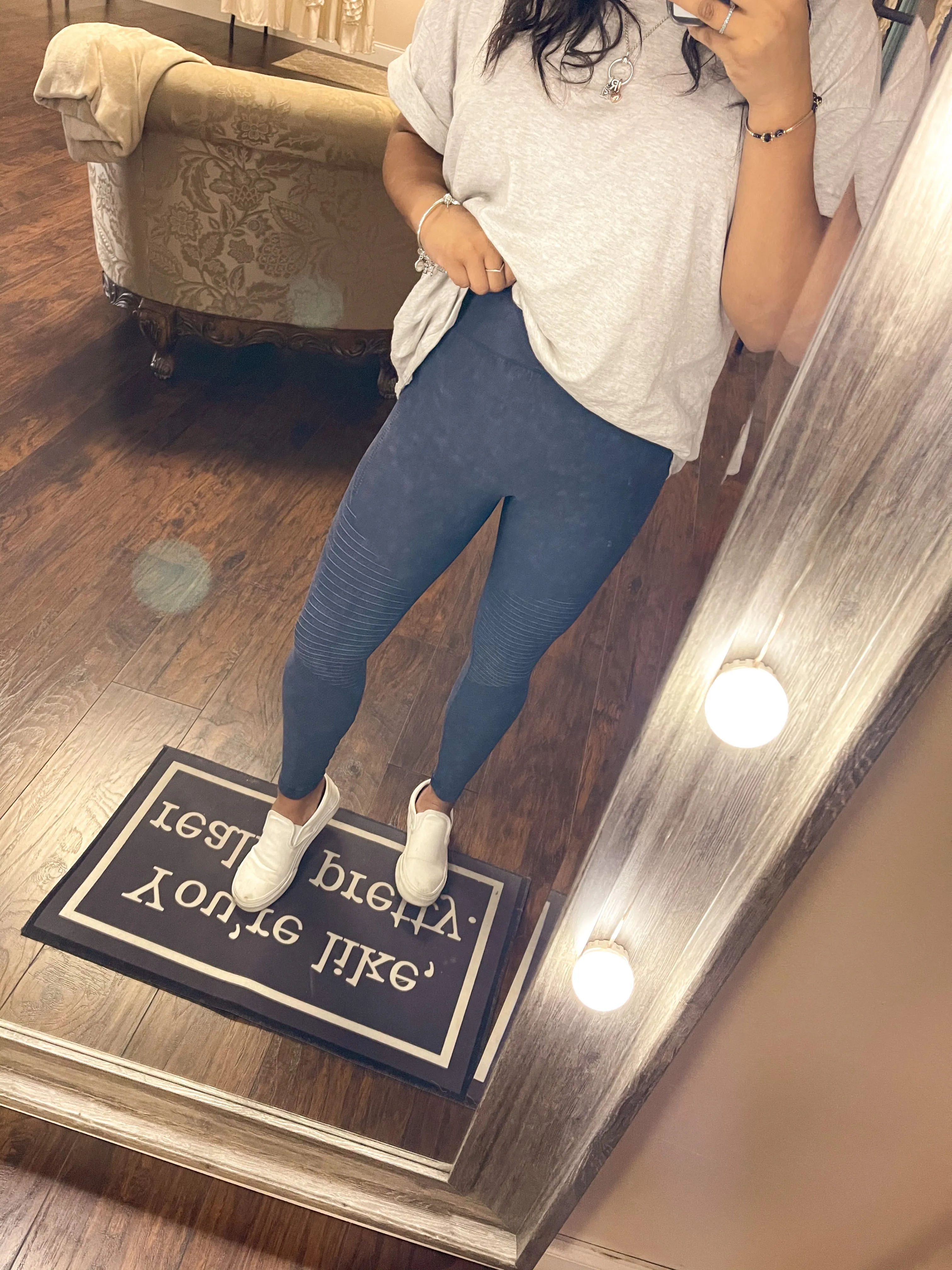 Navy Moto Leggings