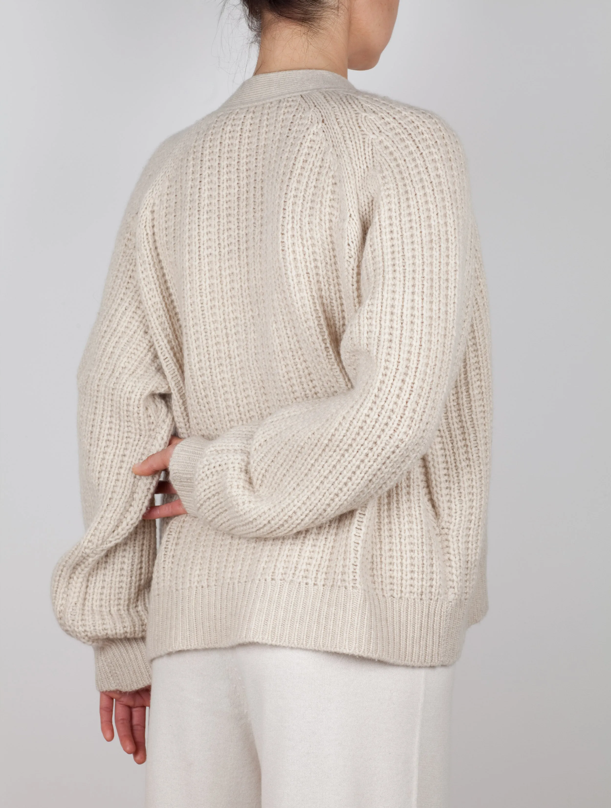 Oversize V Neck Cashmere Cardigan