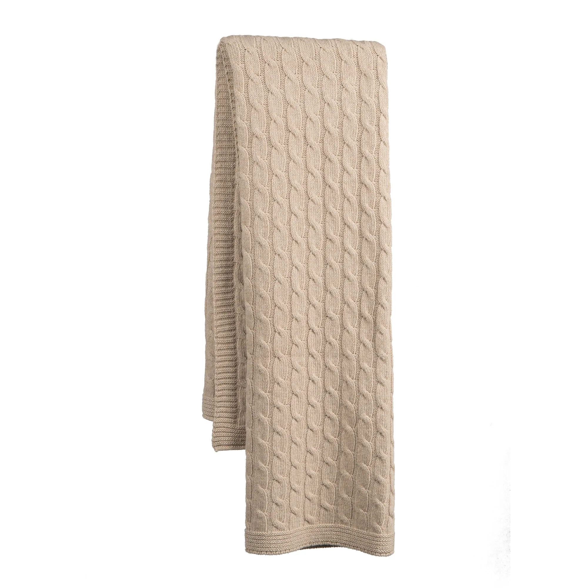Plaid a Treccia Misto Cashmere