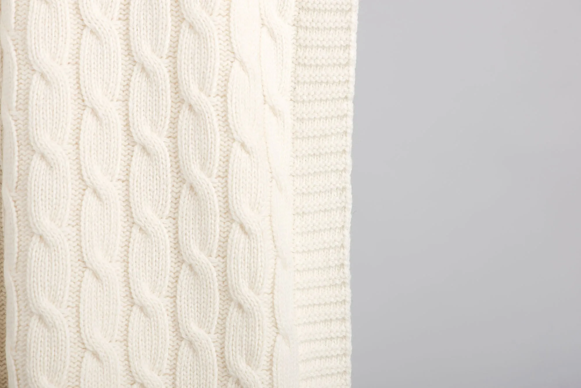 Plaid a Treccia Misto Cashmere
