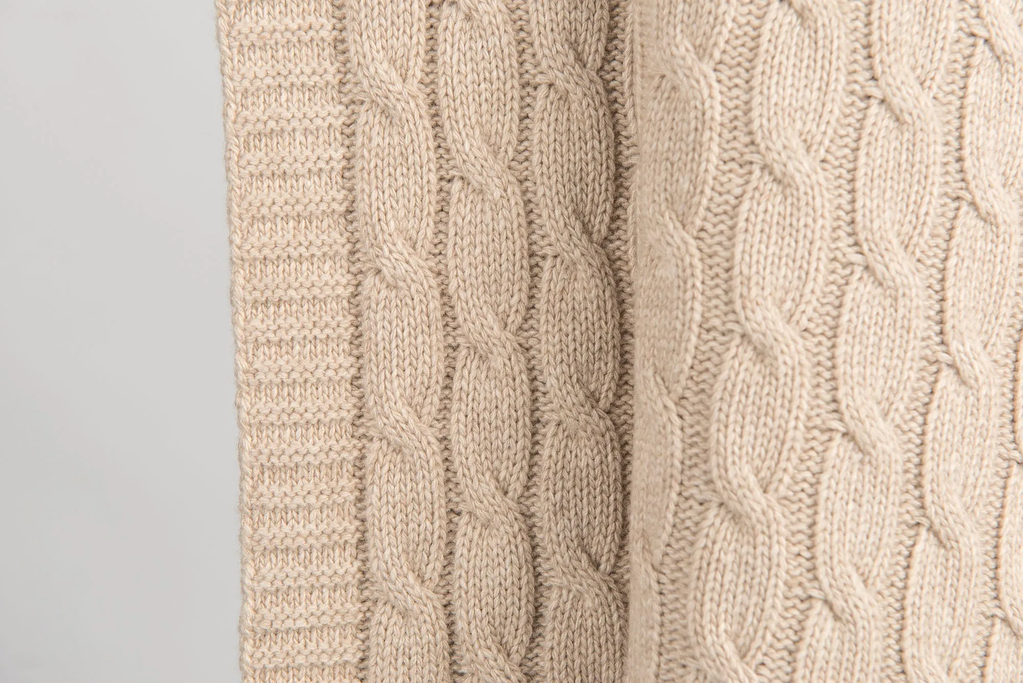 Plaid a Treccia Misto Cashmere
