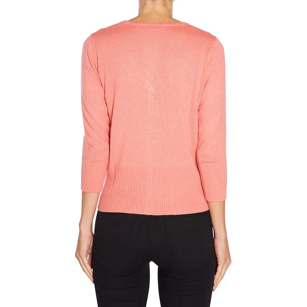 Silk   Cashmere Audrey Cardigan in Sherbet (low stock)