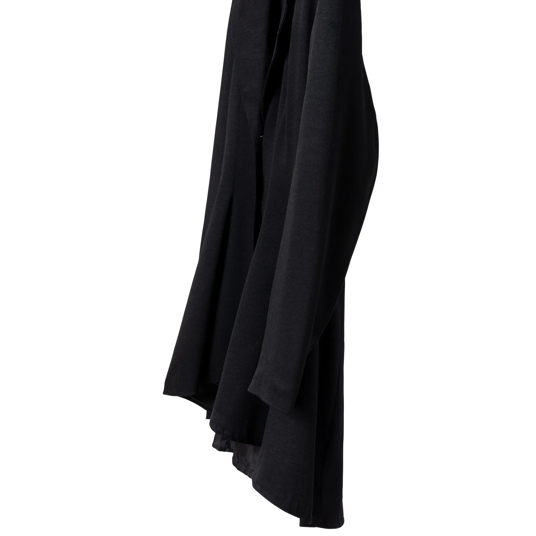 Twill Viscose Blend Wide Notch Lapel Swagger Coat