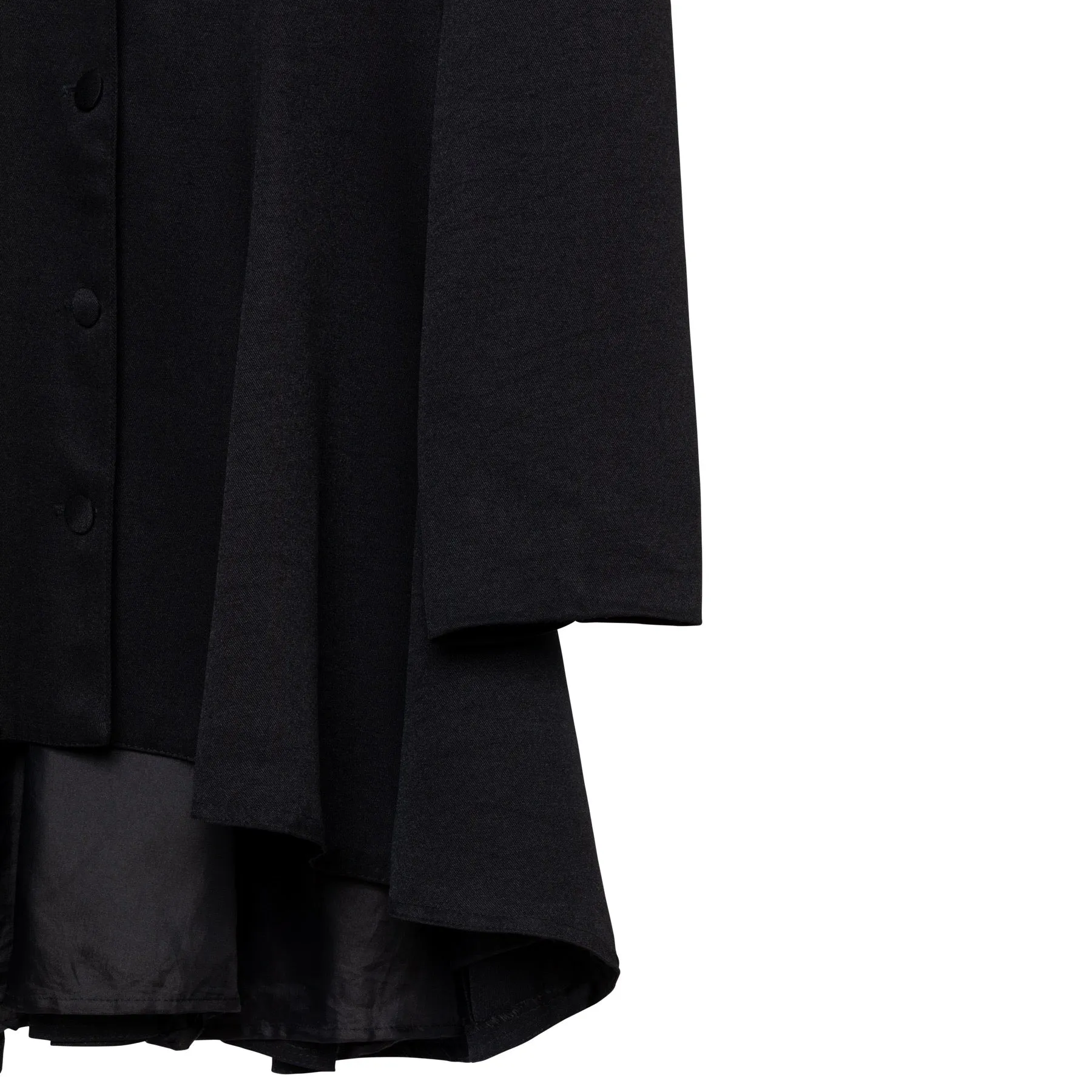 Twill Viscose Blend Wide Notch Lapel Swagger Coat