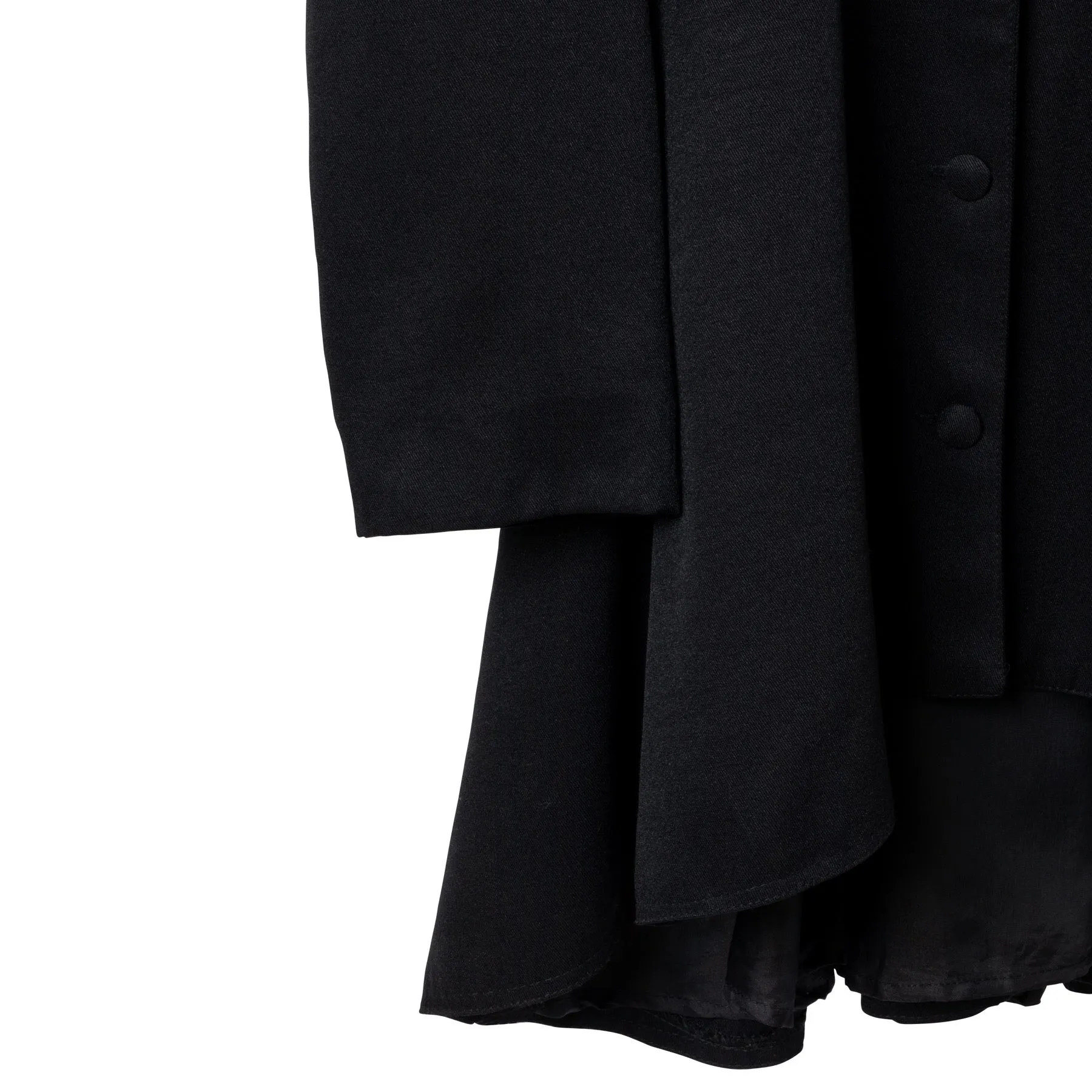 Twill Viscose Blend Wide Notch Lapel Swagger Coat