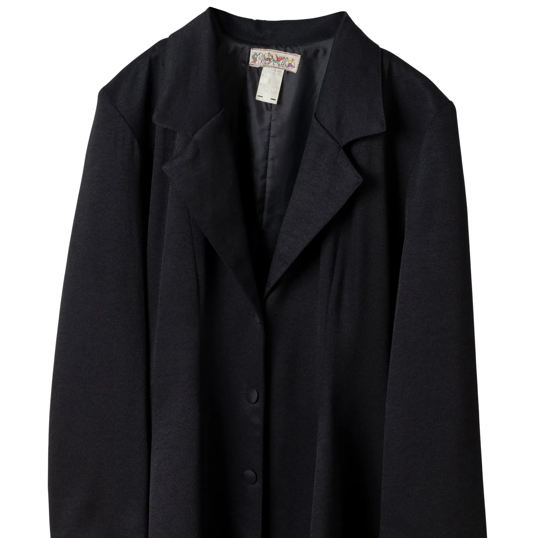 Twill Viscose Blend Wide Notch Lapel Swagger Coat