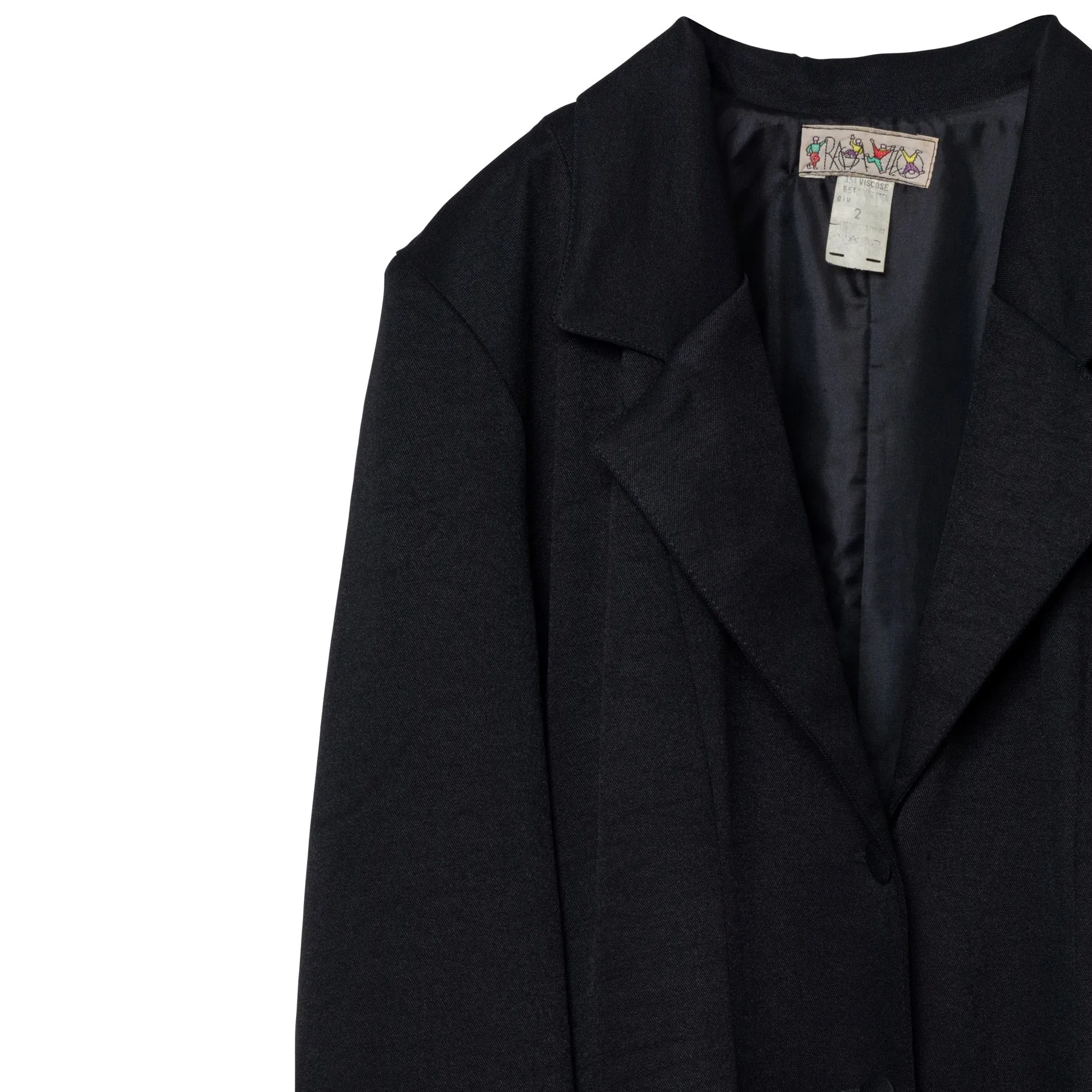 Twill Viscose Blend Wide Notch Lapel Swagger Coat