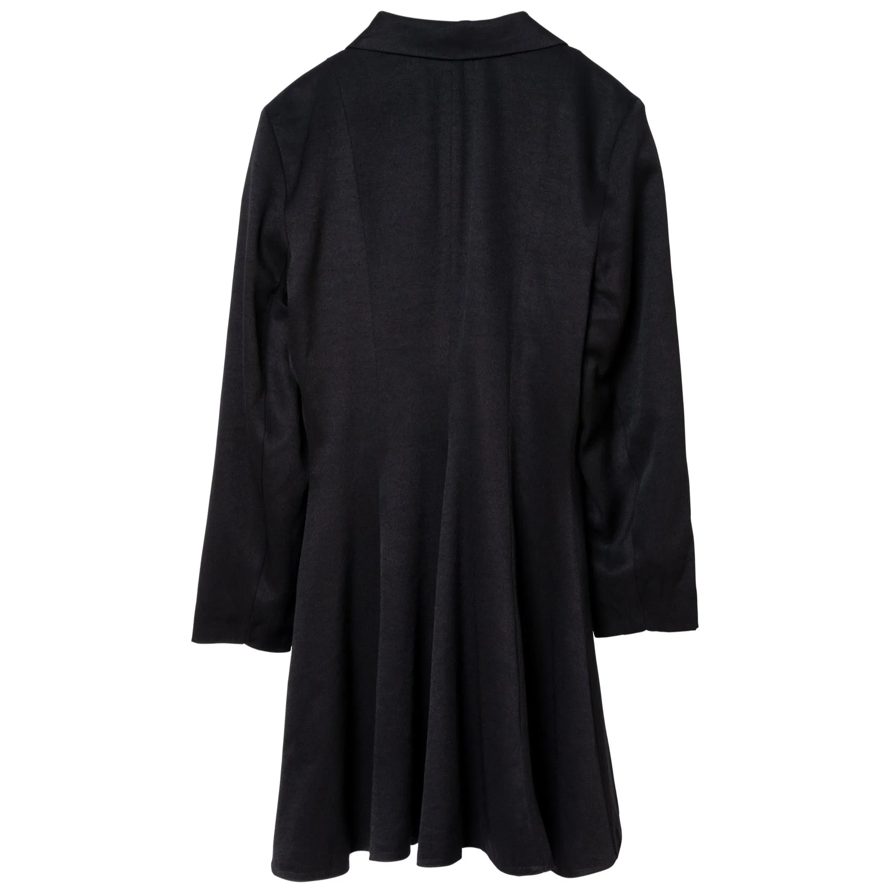 Twill Viscose Blend Wide Notch Lapel Swagger Coat