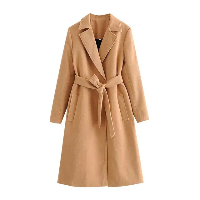 WOOLEN COAT WITH BELT