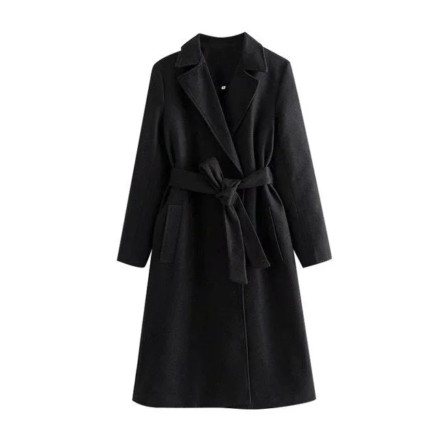 WOOLEN COAT WITH BELT